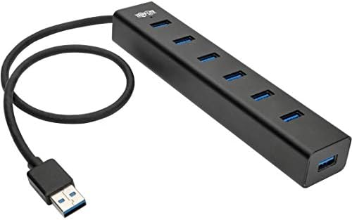TRIPP LITE 7-Port Portable USB 3.0 SuperSpeed Mini Hub/Splitter Portable Aluminum 5 Gbps Data Transfer, Black (U360-007-AL) by TrippLite