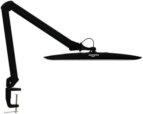 20-Inch LED Desk Lamp with Clamp, 24W 2200LM, Protected Arm, Black by bemelux