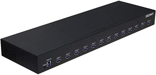 Sedna 13 Port USB 3.1 Gen I Hub (5Gbps) - 19 Inch 1U Rack Mount by Sedna