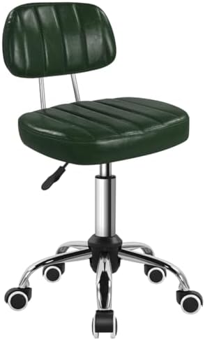 BFTOU Square Swivel Stool with Wheel for Work SPA Shop Massage Height-Adjustable and Cost-Effective Rolling Stool Chair with Back (Green) by BFTOU