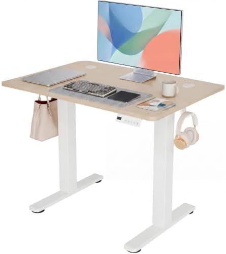 Claiks Electric Standing Desk 32x19 Inch Adjustable Desk, Nature by CLAIKS