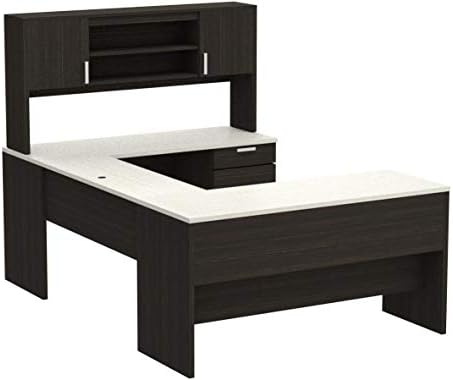 Bestar, Ridgeley Collection, 3-Piece Set Including a U-Shaped Desk with Hutch, a Lateral File Cabinet, and a Bookcase - Image 4