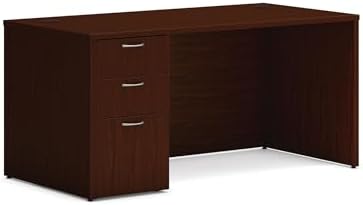 HON MOD Executive Office Desk with Drawers, Modern Computer Desk with Pedestal, Home Office, 60" W, Mahogany by HON