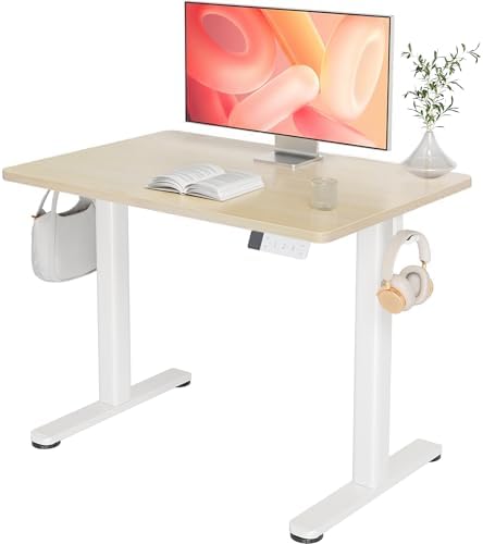 Claiks Electric Height Adjustable Standing Desk, 35x20 Inch, Nature by CLAIKS