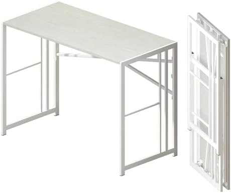 Lutown-Teen Folding Desk 40 inch No Assembly Required, White by Lutown-TeenHome