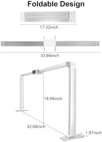 Nail Desk Light,Touch Screen LED Desk Lamp for Nails Tech,Foldable Table Lamp for Nail Art Salon Manicure,Makeup,Eyelash Extensions,Tattoo Lighting,3 Colors Light, Adjustable Brightnes - Image 6
