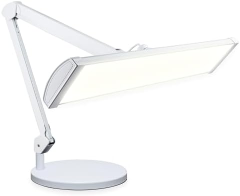 Neatfi 3,500 Lumens LED Desk Lamp with Base – 45W Dimmable | CCT - Adjustable Color Temperature | 3 Light Modes | 540 SMD LEDs | Reading, Craft, Workbench & Office (White-4, 26-Inch Wide Shade) by Neatfi