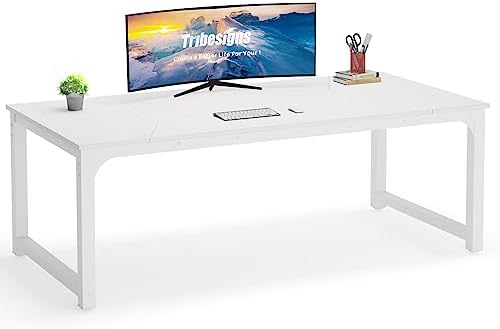 Tribesigns Modern Computer Desk, 78.7 x 39.4 inch X Large Executive Office Desk Computer Table Study Writing Desk Workstation for Home Office,White by Tribesigns