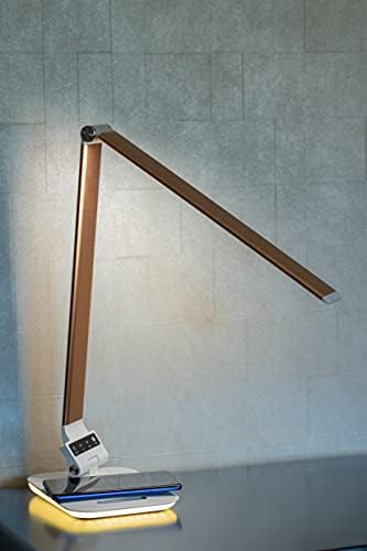 Desk Lamp with RGB Accent Light Wireless Charger USB Port Dimmable Light Controls (Rose Gold) - Image 5