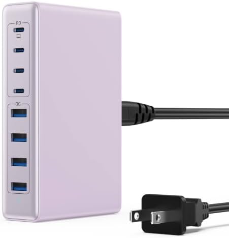 USB C Charger 200W USB C Charger Block,Upgraded GaN III 8-Port Fast Charging Station Hub,PD 65W Laptop Charging Adapter Compatible with MacBook Pro/Air,DELL,Steam Deck,iPhone 16/15/14,Galaxy S23/22 by GKUTW