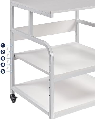Fannova 25.6"x23.6"x30.9" Extra Large White Printer Stand with Storage - Image 4