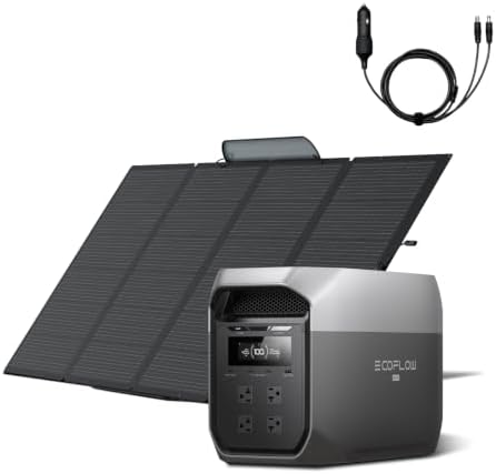 EF ECOFLOW DELTA 3 MAX with 400W Solar Panel and Cigarette to DC5521 Cable by Unknown