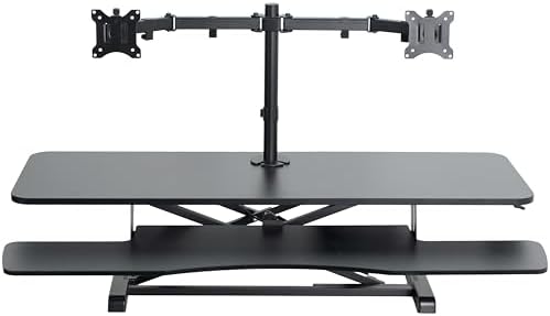 VIVO Black 48 in Standing Desk Converter with Monitor Stand, DESK-V048KB-M2 by VIVO