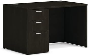 HON MOD Computer Desk, Office Desk with 3 Drawers, Java Oak by HON