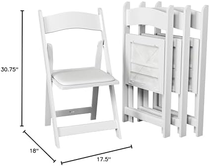 SIMPLEX Resin Folding Chairs, Padded Seat, 800 lb, White, 48 Pack - Image 2