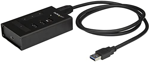 StarTech 4-Port USB-A Hub, 5Gbps, Rugged Metal, Powered (HB30A3A1CST) by StarTech
