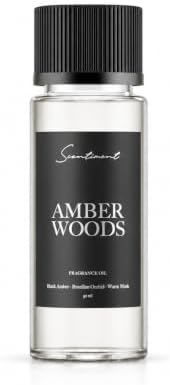 Scentiment Amber Woods Diffuser Oil - Premium Hotel Scent with Notes of Black Amber, Plum, & Crème de Cassis Home Scent, Aromatherapy Fragrance Oil Diffuser Refill - 1.69 fl oz (50 mL) by Scentiment