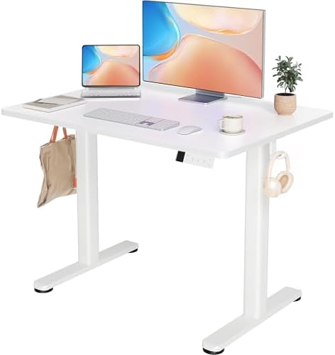 YDN 40 x 24 Inch White Electric Standing Desk by Unknown