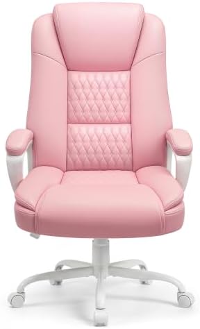 OFIKA Leather Office Desk Chair,Ergonomic Office Chair with Lumbar Support,Computer Chair,Executive Leather Chair with Padded Flip-up Arm,Adjustable Armrests, Black,275LBS by OFIKA