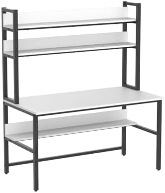 Aquzee Desk with Shelves, Computer Desk with Hutch, 55" - Image 4