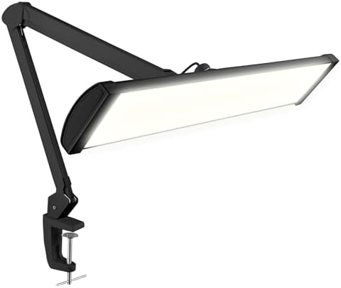Neatfi 3,500 Lumens LED Desk Lamp – 45W Dimmable Task Light | Adjustable Color Temperature | 3 Light Modes | 540 SMD LEDs | Reading, Craft, Workbench & Office (Black-CCT, 26-Inch Wide Shade) by Neatfi