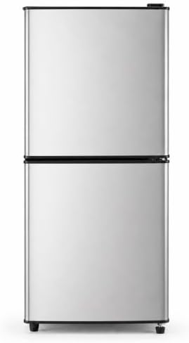 5 Cu.Ft Mini Fridge with Freezer, 2-Door Compact Refrigerator for Dorm/Office/Bedroom, Energy Efficient & Quiet, Silver by WINRIZZ