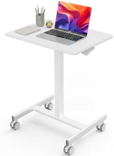 Mobile Rolling Desk, Small Standing Desk with Wheels by HAPPYMONTLLC