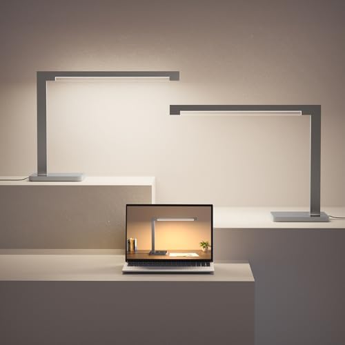 2-Pack Aluminum Desk Lamp with Charging Station,15W Table Lamp by Hengsense