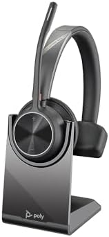 Poly - Voyager 4310 UC Wireless Headset + Charge Stand (Plantronics) - Single-Ear Headset w/Mic - Connect to PC/Mac via USB-A Bluetooth Adapter, Cell Phone via Bluetooth -Works with Teams, Zoom &More by Poly