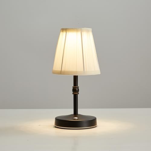 5W LED Cordless Mini Lamp,3000 mah Battery Operated Lamps,3 Color Temperature Dimmable Table Light,Small Rechargeable Lamp,Kitchen Lamps countertop,Restaurant (Black) by Unknown