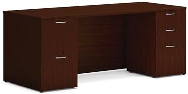 HON MOD Computer Desk, Office Desk with 5 Drawers, Mahogany by HON