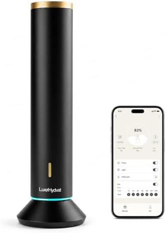 Waterless Essential Oil Diffuser, Smart App Controlled Scent Diffuser for Large Room, Covers Up to 4000 Sq Ft, Quiet Aroma Diffuser for Home Hotel Office (Black Gold) by Unknown