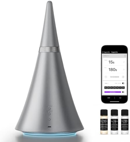 Waterless Essential Oil Diffuser，Bluetooth App Control for Large Rooms by RoyAroma