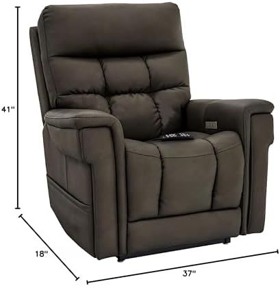 Pride Viva Lift Ultra Power Recliners - Lift Chair for Adults, 400 Lbs Weight Capacity, Lithium Battery Backup, 20" W x 18" D Comfort Seat, Small, Capriccio Smoke - PLR4955S - Image 3
