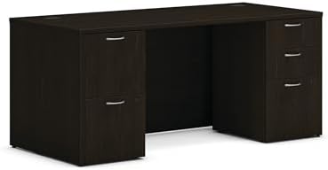 HON MOD Computer Desk, Office Desk with 5 Drawers, Java Oak by HON
