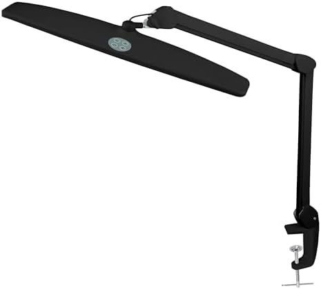 Neatfi Elite HD XL Task Lamp | 22-Inch Wide | 2,260 Lumens | 3 Color Temperature Modes | Non-Polar Dimming Desk Lamp (Black-2, CCT with Clamp) by Neatfi