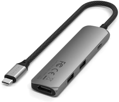 Satechi 4-in-1 USB-C Hub, 4K/60Hz HDMI, 100W PD Charging, Space Gray by Satechi