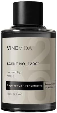VINEVIDA [4 Fl Oz] Scent NO. 1200 Fragrance Oil for Cold Air Diffusers, Aromatic Notes of Aniseed, Incense, Balm, Patchouli & Cistus Essential Oils for Diffuser Oil Refill & Air Freshener Spray by VINEVIDA