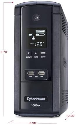 CyberPower BRG1000AVRLCD Intelligent LCD UPS System, 1000VA/600W, 10 Outlets, AVR, Mini-Tower, 5-Year Warranty - Image 6