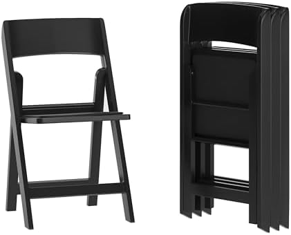 Flash Furniture Hercules Vinyl Indoor/Outdoor Folding Chair, Black, 4-Pack by FlashFurniture