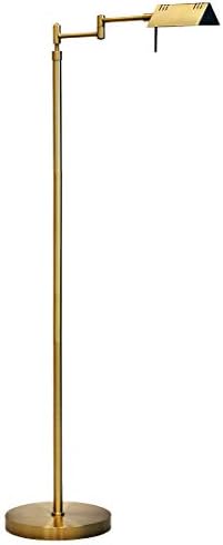 O'Bright Brook Adjustable Dimmable LED Pharmacy Floor Lamp, Antique Brass by OBright