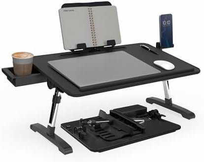 Limitless TotalDesk Portable Modern Workstation and Lap Desk with Adjustable Height & Tilt (Black) by LimitlessInnovations