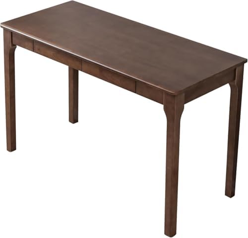 Solid Wood Desk, Gaming Study Home Office Desks for Work, Student PC Desk for Bedroom, Small Computer Desk for Small Spaces, Easy to Assemble (Walnut Color, 47inch) by Unknown