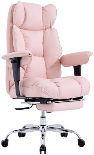Efomao Executive Office Chair 400lbs,Pink Big and Tall Desk Chair by OFFICECHAIR