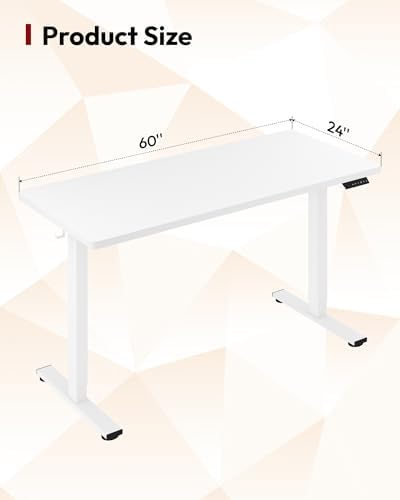 SANODESK One-Piece 1'' Thick Height Adjustable Standing Desk 60''x24'' - Image 2