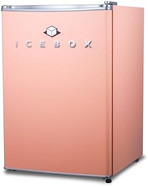ICEBOX 2.5 Cu. Ft. Compact Refrigerator, ENERGY STAR Certified Small Refrigerator, Single Door Mini Fridge with Chiller Compartment, R600a Refrigerant, IBCR25BLS, Blush Red by ICEBOX