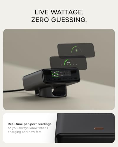Satechi ChargeView 240W GaN Charger, On-Demand LCD Display, Space Black - Image 3