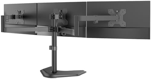 WALI Triple Monitor Stand, Free Standing for 13-27 inch Screens,up to 22lbs by WALI