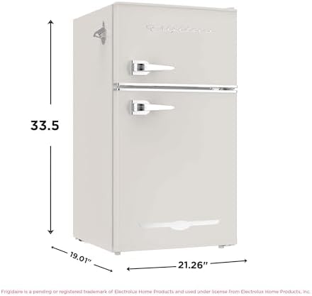 Frigidaire EFR840-Cream EFR840 Retro Mini Fridge with Freezer & Side Bottle Opener-Small 2 Door Refrigerator for Office Bar or College Dorm Room-3.1 Cu Ft (Cream) - Image 6