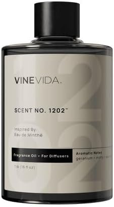 VINEVIDA [16 Fl Oz] Scent NO. 1202 Fragrance Oil for Cold Air Diffusers, Aromatic Notes of Mint, Nutmeg, Rose Oxide & Patchouli Essential Oils for Diffuser Oil Refill & Air Freshener Room Spray by VINEVIDA